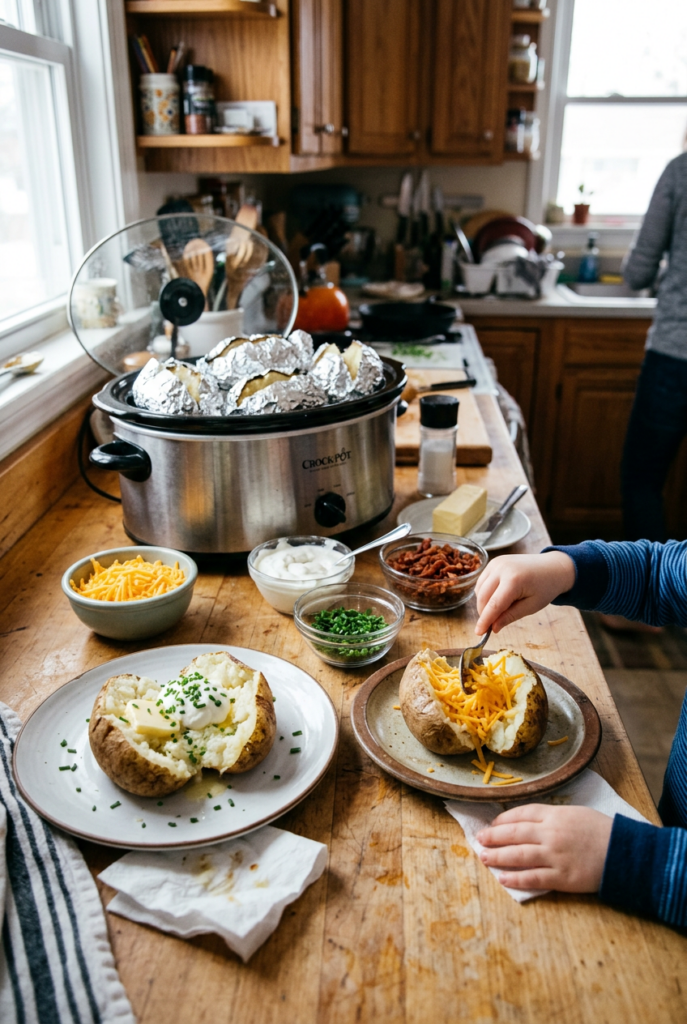 Crockpot baked potatoes