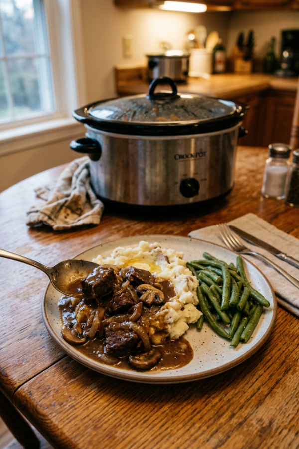 Crockpot Beef Tips and Gravy