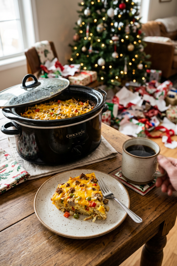 Overnight Crockpot Breakfast Casserole