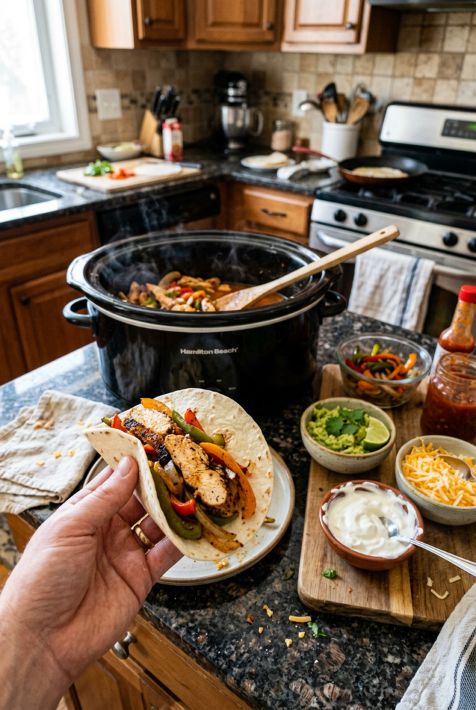 Crockpot chicken fajitas