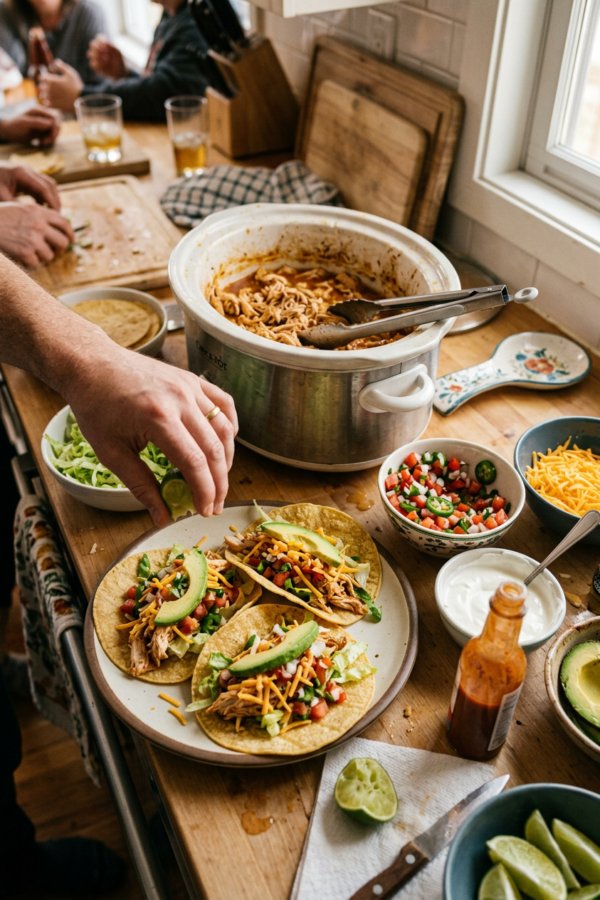 Crockpot Chicken Tacos (Shredded)