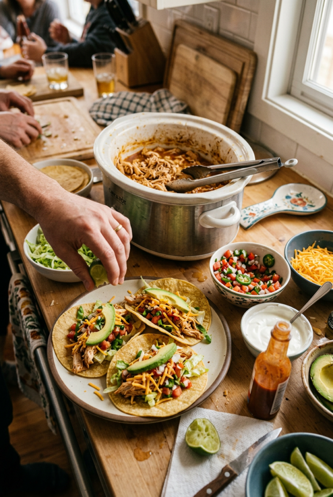 Crockpot chicken tacos