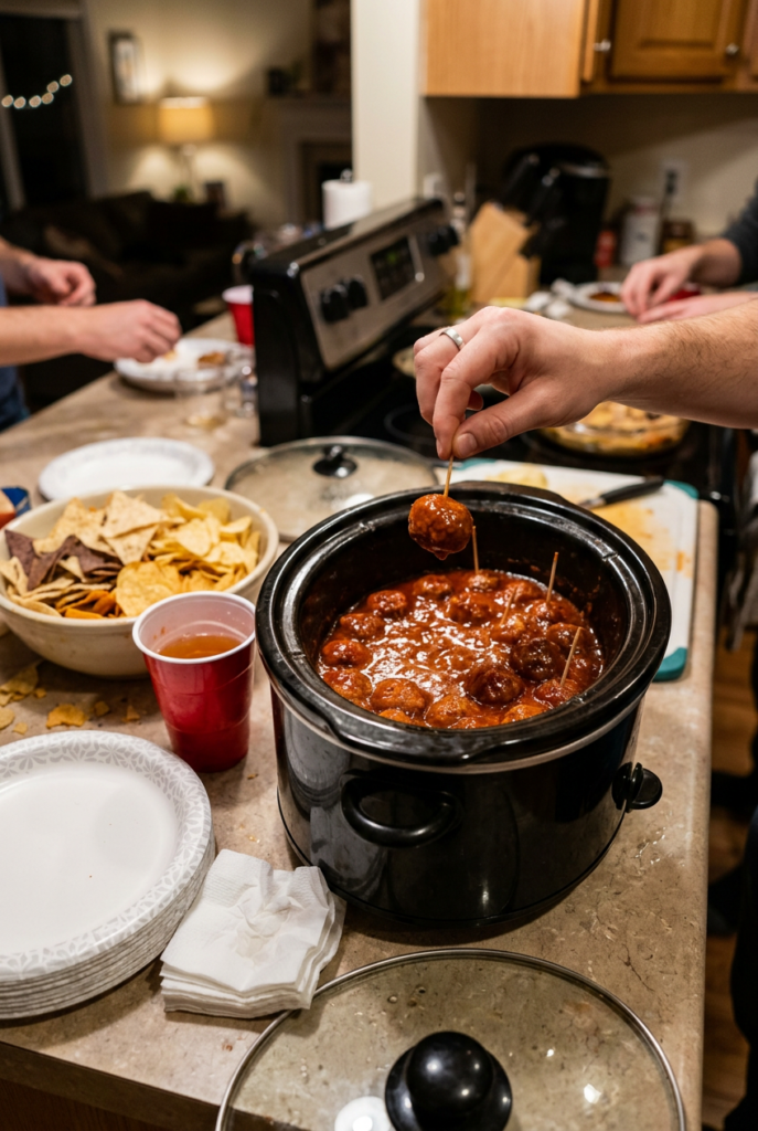 Crockpot frozen meatballs