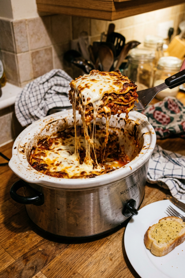 Crockpot Lasagna (No-Boil Noodles)