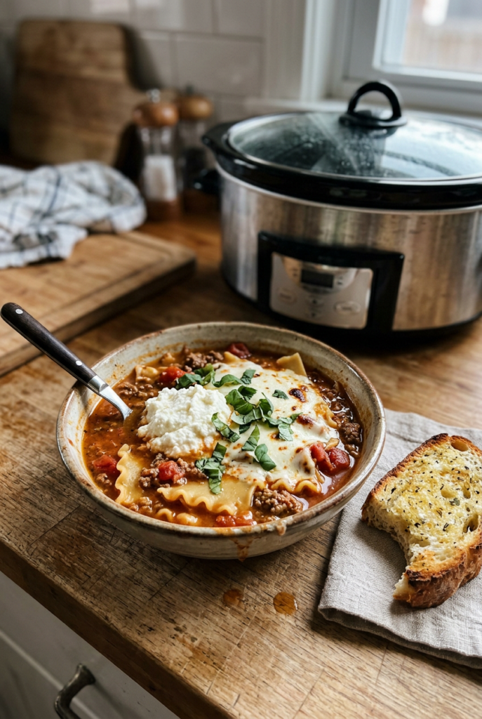 Crockpot lasagna soup