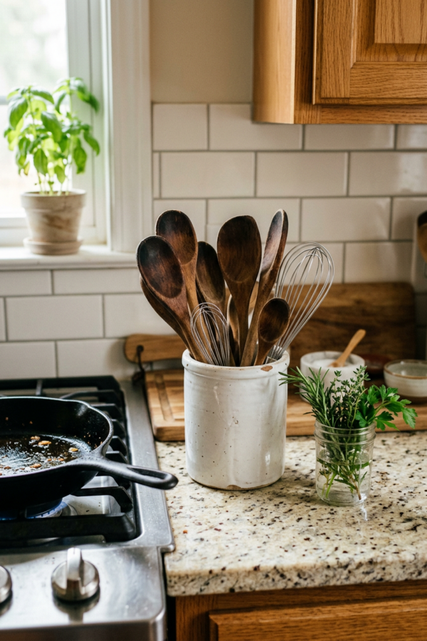 10 Kitchen Utensil Holder Ideas (Countertop and Beyond)